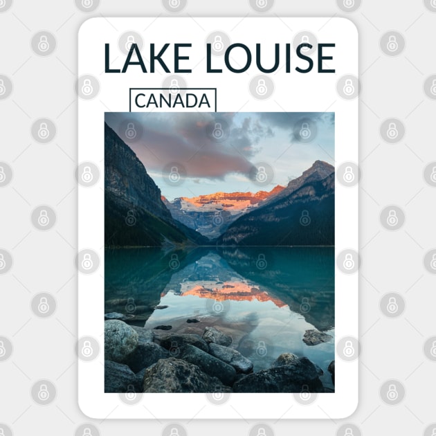 Lake Louise Banff National Park Alberta Canada Gift for Canadian Canada Day Present Souvenir T-shirt Hoodie Apparel Mug Notebook Tote Pillow Sticker Magnet Sticker by Mr. Travel Joy